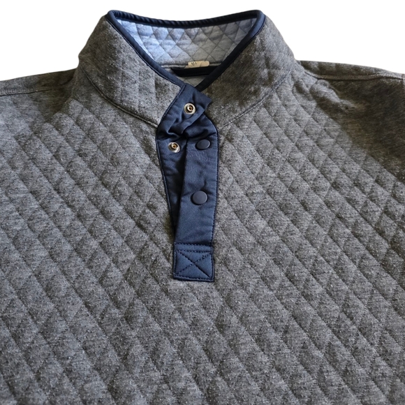 Marine Layer Gray Men's Corbet Quilted Reversible Pullover Sweater M - Picture 4 of 6